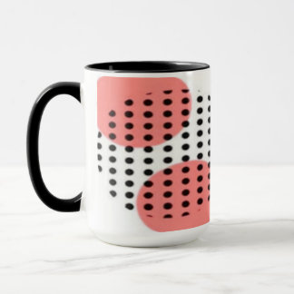 Orange Circles with Black Polka Dots pattern Mugg