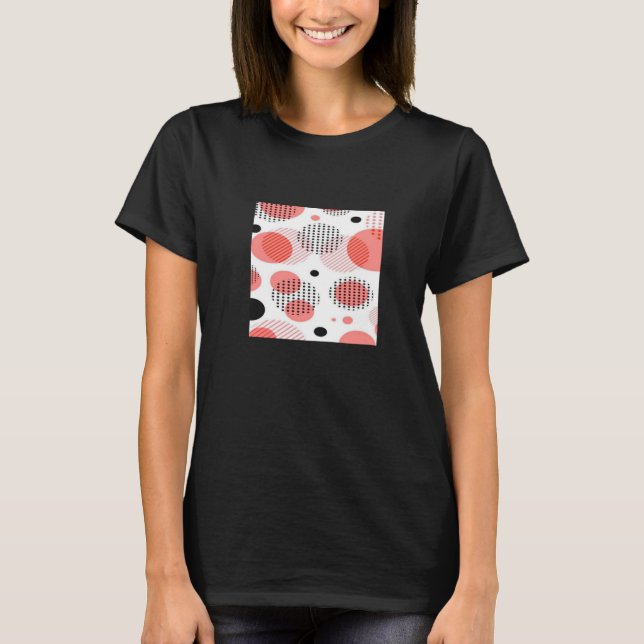 Orange Circles with Black Polka Dots pattern T Shirt (Framsida)