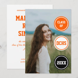 Orange Cirklar Foto Examen Inbjudningar