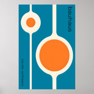 Orange Cirklar  Matt Finkonsttryck. Bauhaus Poster