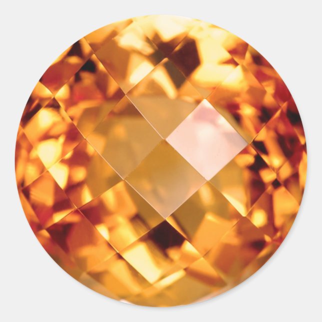 Orange Citrine Sticker Runt Klistermärke (Framsida)