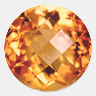 Orange Citrine Sticker Runt Klistermärke