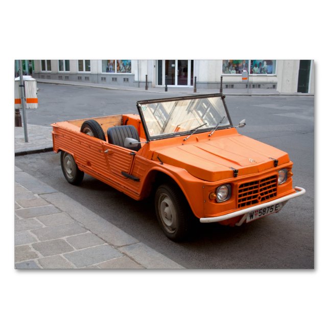 Orange Citroen Mehari Bordsnummer (Framsidan)