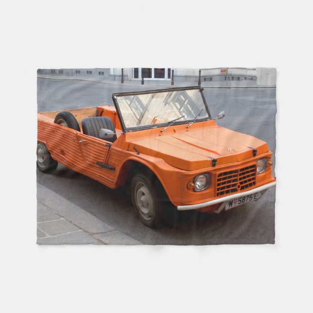 Orange Citroen Mehari Fleecefilt (Framsidan (Horisontell))