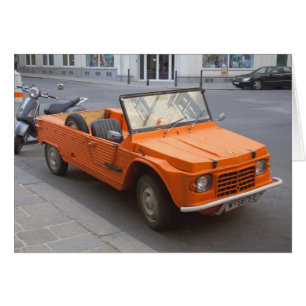 Orange Citroen Mehari Hälsningskort