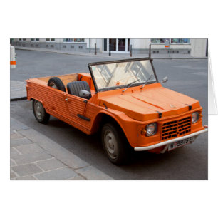 Orange Citroen Mehari Hälsningskort