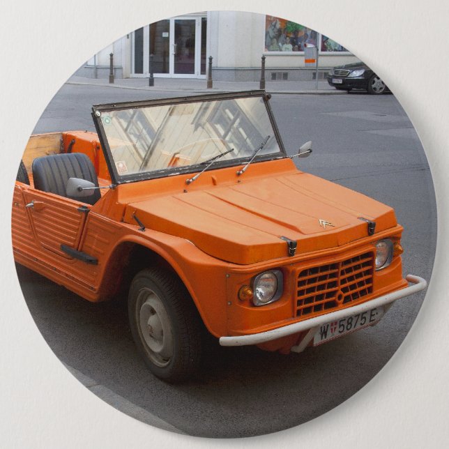 Orange Citroën Mehari Knapp (Framsida)