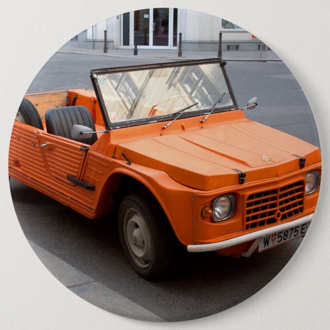 Orange Citroen Mehari Knapp (Framsida)