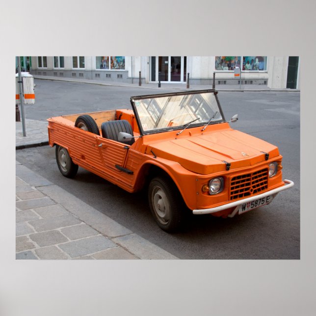 Orange Citroen Mehari Poster (Framsidan)