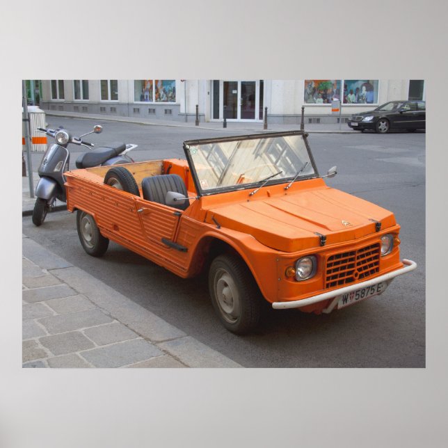 Orange Citroen Mehari Poster (Framsidan)