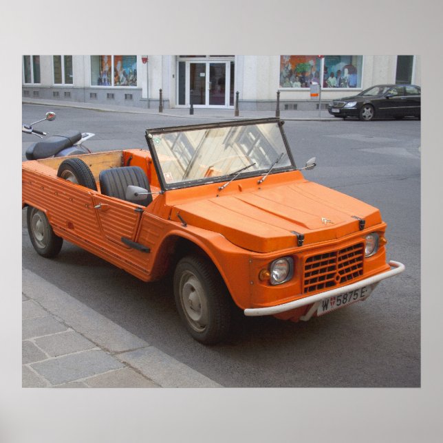 Orange Citroen Mehari Poster (Framsidan)