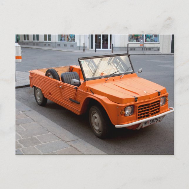 Orange Citroen Mehari Vykort (Framsida)