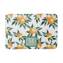 Orange Citrus Akvarell Monogramnamn
