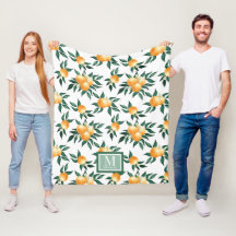 Orange Citrus Akvarell Monogramnamn