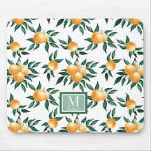 Orange Citrus Akvarell Monogramnamn