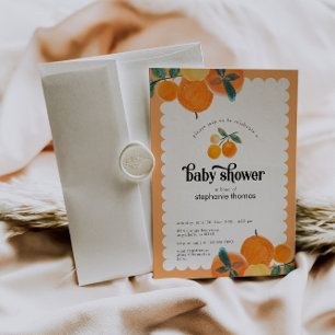 Orange Citrus Baby Shower-inbjudan Inbjudningar