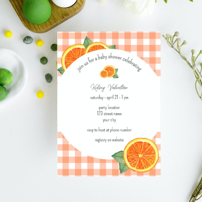 Orange Citrus Baby Shower-inbjudan Inbjudningar (Skapare uppladdad)
