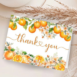 Orange Citrus Baby Shower Viktade tackkort