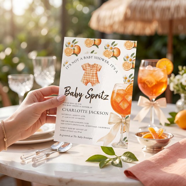 Orange Citrus Baby Spritz Baby Shower Inbjudan (Skapare uppladdad)