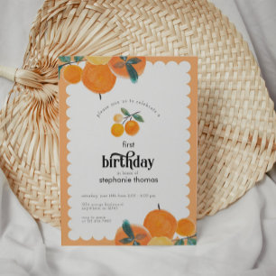 Orange Citrus Birthday bjudande Inbjudningar