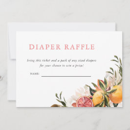 Orange Citrus Blommigt Botanical | Diaper Raffle Inbjudningar