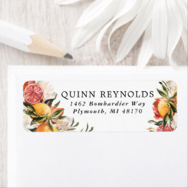 Orange Citrus Botanisk | Returadressetikett Returadress Etikett