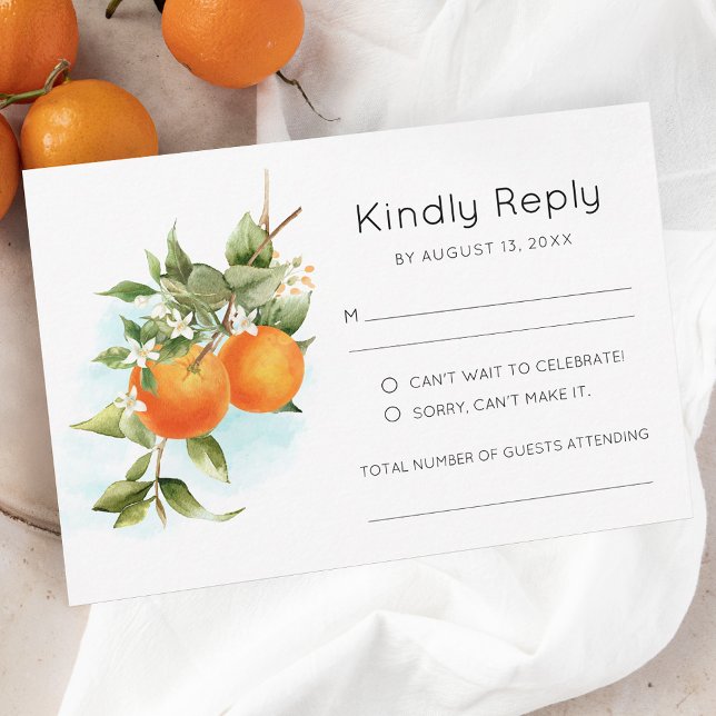 Orange Citrus Bröllop OSA Card (Skapare uppladdad)