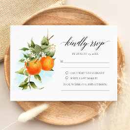 Orange Citrus Calligraphy Bröllop OSA Card