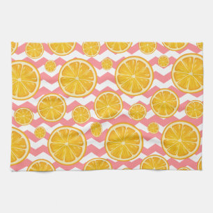 Orange Citrus Chevron Rand Kökshandduk