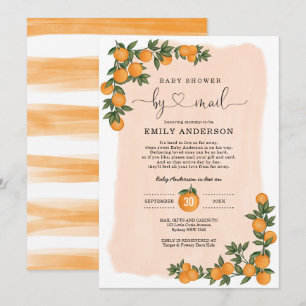 Orange Citrus Cutie Baby Shower efter postkarantän Inbjudningar