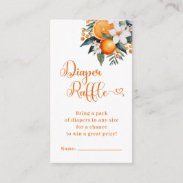 Orange Citrus Diaper Raffle Girl Baby Shower Tilläggskort