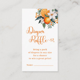 Orange Citrus Diaper Raffle Girl Baby Shower Tilläggskort