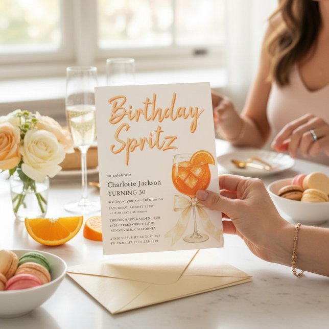 Orange Citrus Födelsedagsspritz Inbjudan (Skapare uppladdad)