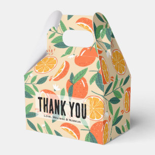 Orange Citrus Fruit Retro Mönster Tack Presentaskar