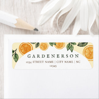 Orange Citrus Fruit Returadress Etikett