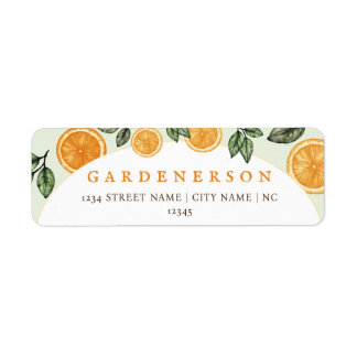Orange Citrus Fruit Returadress Etikett