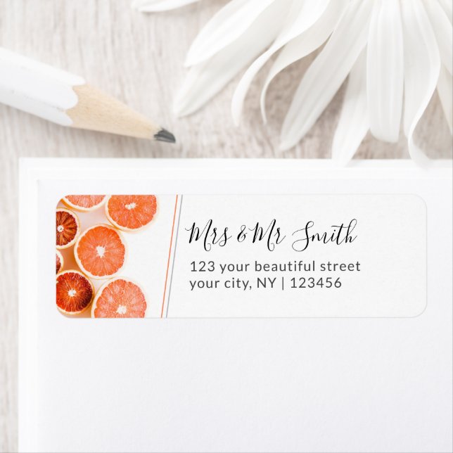 Orange Citrus Fruit Returadress Returadress Etikett (Insitu)