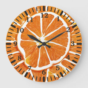 Orange Citrus Fruit Slices Stor Klocka
