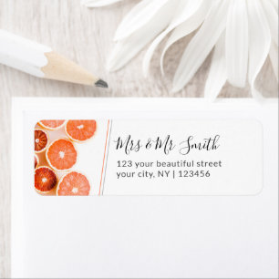 Orange Citrus Frukt Returadress Etikett