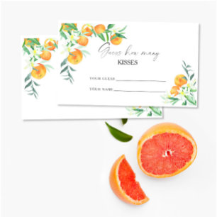 Orange citrus - gissa hur många kysser möhippa spe tilläggskort