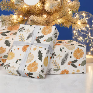 Orange Citrus Grönt Gult Presentpapper