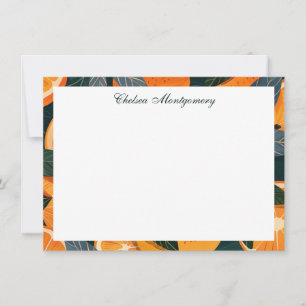 Orange Citrus Illustration Personlig Anteckningskort