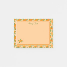 Orange Citrus Kant Botanisk Design Post-it Block