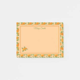 Orange Citrus Kant Botanisk Design Post-it Block