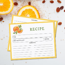 Orange, Citrus Kitchen-receptkort