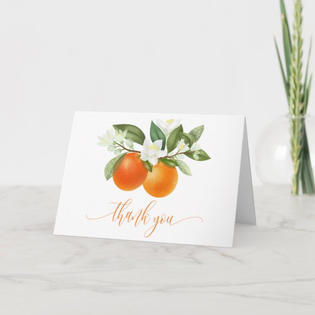 Orange Citrus Lilla Gullet Babyshower Tack Kort (Framsida)