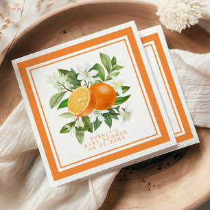 Orange Citrus Lilla Kuten På Väg Babyfirande Pappersservett