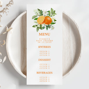 Orange Citrus Lille Gullet På Väg Baby Shower Meny