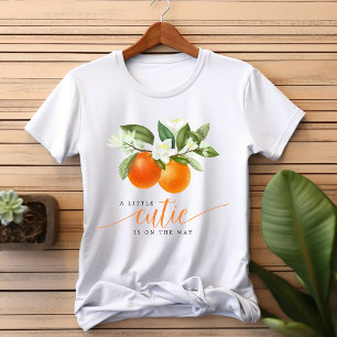 Orange Citrus Lille Gullet På Väg Baby Shower T Shirt