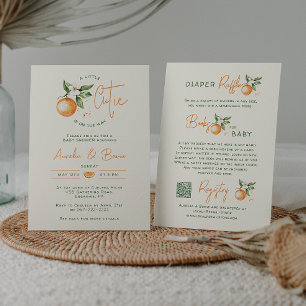 Orange Citrus Little Cutie allt i ett babyskor Inbjudningar